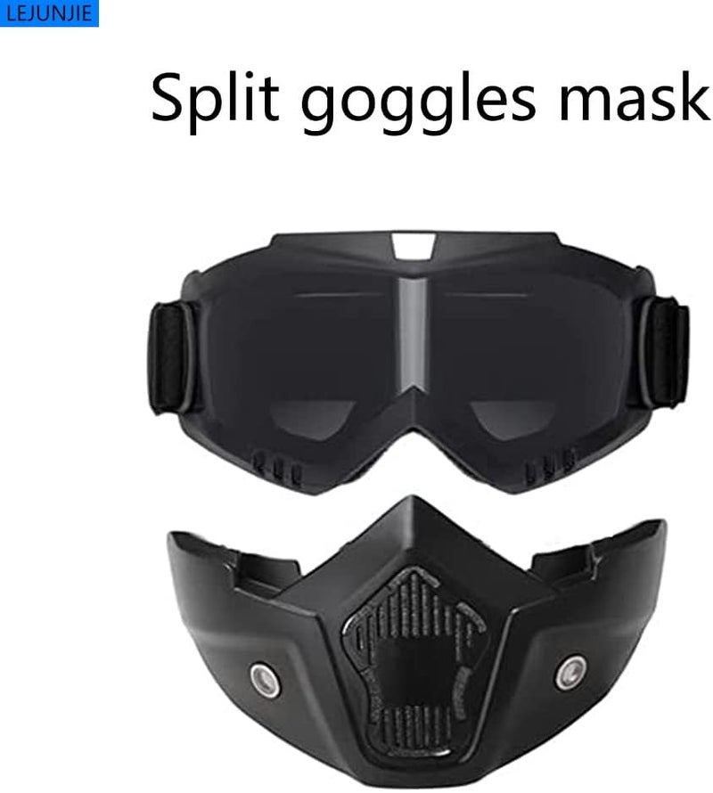 LEJUNJIE MICH Airsoft Helmet and Detachable Full Face Airsoft Mask Goggles with NVG Mount and Side Rail for Paintball-Hunting and Outdoor Activities - Image 4
